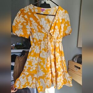 Francesca's Yellow Floral Dress